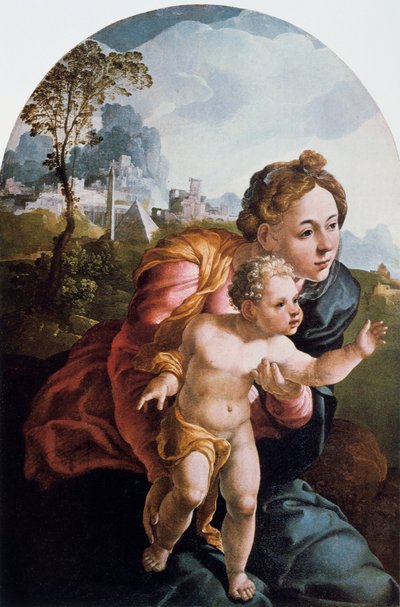 Jomfruen og barnet, 1500-tallet. av Jan van Scorel