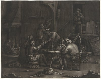 Kro med drikkende menn av Jan van Somer