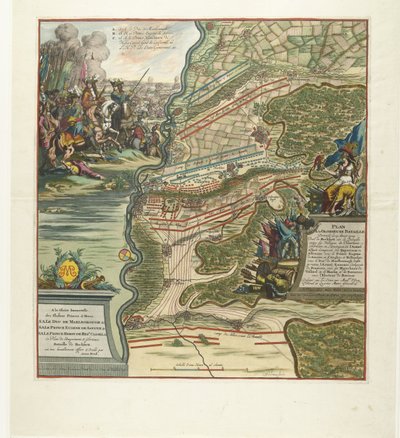 Slag bij Höchstädt, 1704 Plan for det strålende slaget gitt 13. august nær Hochstett ved Donau (...) (tittel på objekt) av Jan van Vianen