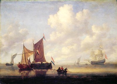 Sjølandskap av Jan van de Capelle or Cappelle