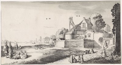 Bleachfield for en festning Playsante-landskap og morsomme ansikter (serietittel) av Jan van de Velde (II)