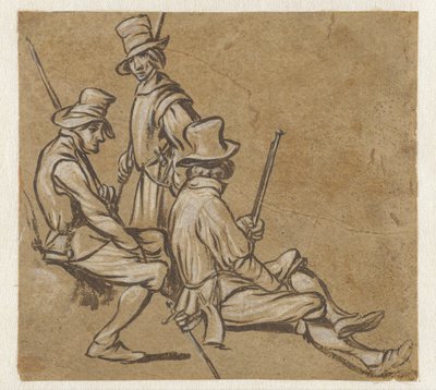 Gruppe på tre soldater av Jan van de Velde (II)
