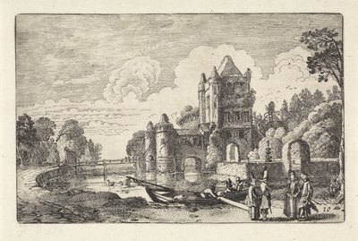 Landskap med Amsterdam-porten i Haarlem Landskap (serietittel) Amenissimae aliquot requculae (serietittel) av Jan van de Velde (II)
