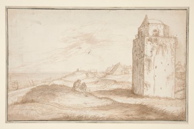 Sanddynene og fyret nær Zandvoort av Jan van de Velde II