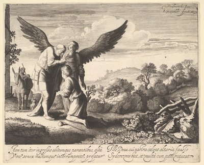 Tobias velsignet av blinde Tobit, 1620-41. av Jan van de Velde II