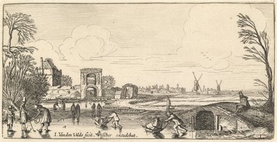 Vinterlandskap av Jan van de Velde II