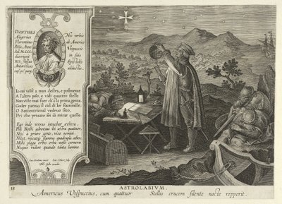 Amerigo Vespucci Oppdager sørkorset med en astrolabium, fra Nova Reperta, pub. 1600 (gravering) av Jan van der Straet