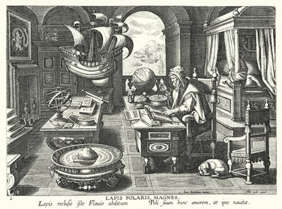 Lapis Polaris Magnes (gravering) av Jan van der Straet