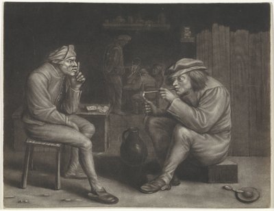 Pubscene med mann som tenner en pipe av Jan van der Bruggen