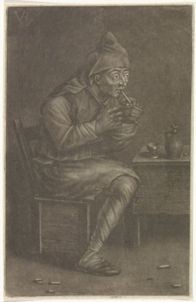 Mannen tenner pipen sin av Jan van der Bruggen