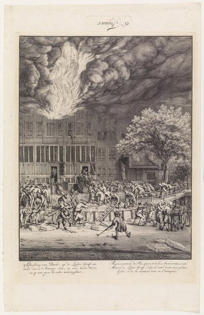 Brann på Leidschegracht, 1684 av Jan van der Heyden