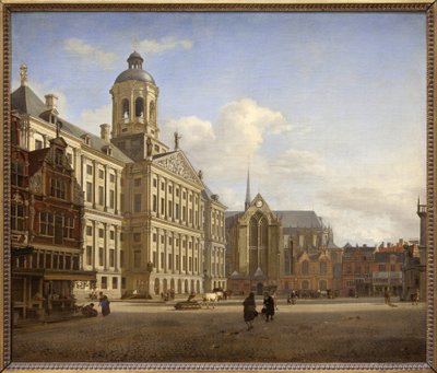 Dammen med det nye rådhuset i Amsterdam av Jan van der Heyden