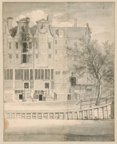 Utbrent hus på Leidsegracht, 1684 av Jan van der Heyden