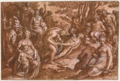 Flagingen av Marsyas av Jan van der Straet, called Johannes Stradanus