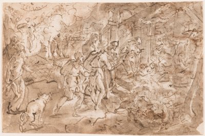 Tilbedelse av hyrdene av Jan van der Straet, called Stradanus