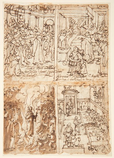 Åtte scener fra livet til San Giovanni Gualberto (recto og verso) av Jan van der Straet, called Stradanus