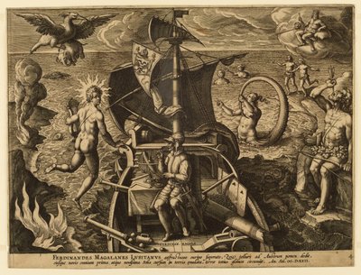 Ferdinand Magellan fra Portugal, plate 4 fra "America Retection" av Jan van der Straet, called Stradanus