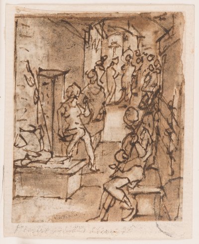 Flagelering (?) av Jan van der Straet, called Stradanus