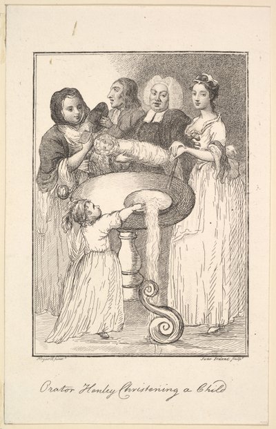 Orator Henley døper et barn, 1794. av Jane Ireland