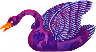 Swan, 1996, (blekk og gouache) av Jane Tattersfield