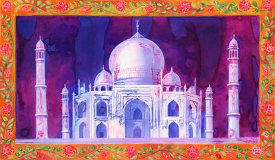 Taj Mahal, 1998, (blekk og gouache) av Jane Tattersfield