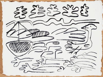 Seiling, 2015 (blekk på papir) av Janet McKenzie