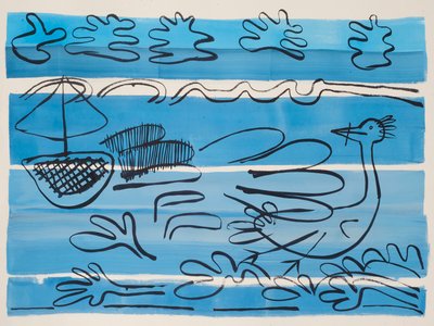 Sailing West Coast, 2015 (akvarell og blekk) av Janet McKenzie