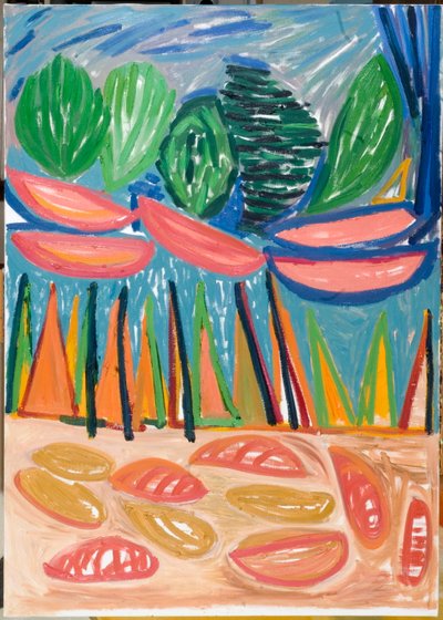Vi er bare ubeseiret (i), 2007 (olje på lerret) av Janet McKenzie