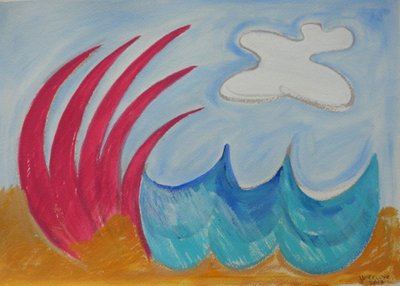 Wormiston sea, 2013 (gouache og akvarell på papir) av Janet McKenzie