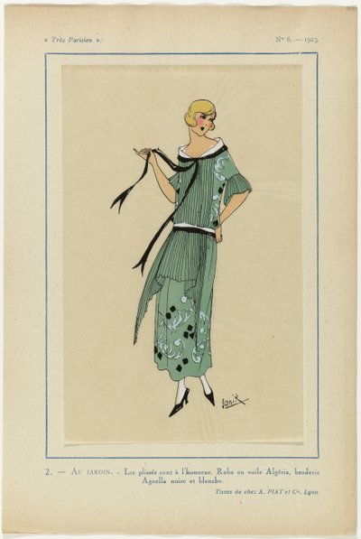 Meget parisisk, 1923, nr. 6: 2.- I HAGEN. / Plisser er i søkelyset... av Janik