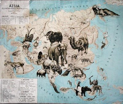 Kart over dyr i Asia og Fjernøsten av Janos Balint