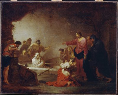 Oppreisningen av Lasarus. (Lasarus fra Betania). Maleri av Johann Rosso Januarius Zick (1730-1797), olje på lerret, ca 1793. Tysk kunst fra 1700-tallet. State A. Pushkin Museum of Fine Arts, Moskva. av Januarius Zick