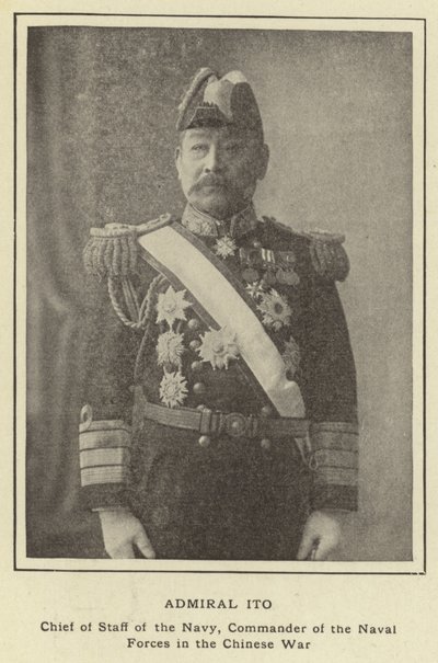 Admiral Ito, stabssjef for marinen, sjef for sjøstyrkene i den kinesiske krigen av Japanese Photographer