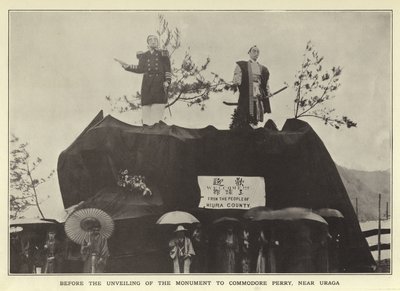 Før avdukingen av monumentet til Commodore Perry, nær Uraga av Japanese Photographer