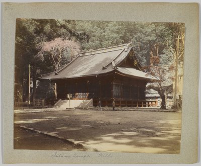 Futa-ara-tempelet, Nikko, Japan (håndfarget svart/hvitt-bilde) av Japanese Photographer