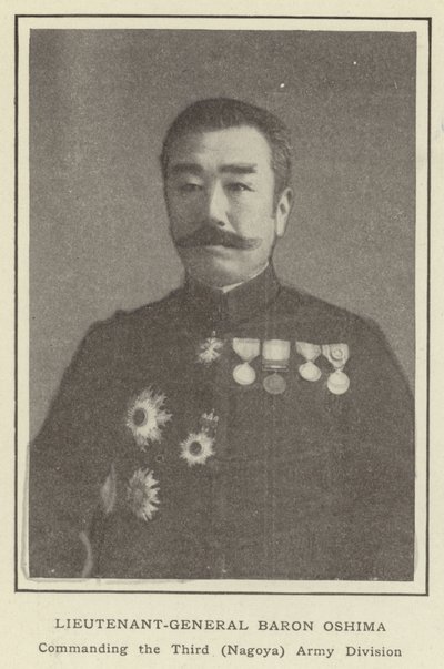 Generalløytnant Baron Oshima, som kommanderer den tredje (Nagoya) hærdivisjonen av Japanese Photographer