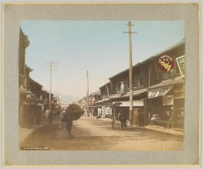 Motomachi, Kobe, Japan (håndfarget svart/hvitt-bilde) av Japanese Photographer