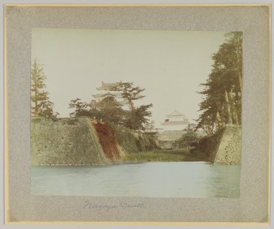 Nagoya Castle, Japan (håndfarget svart/hvitt-bilde) av Japanese Photographer