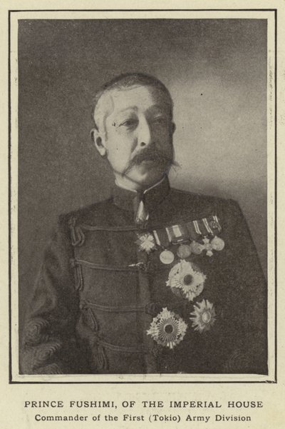 Prins Fushimi, fra Imperial House, sjef for den første (Tokio) hærdivisjonen av Japanese Photographer