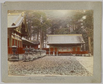 Butikkhus i Tōshō-gū, Nikko, Japan (håndfarget s/hvitt-bilde) av Japanese Photographer