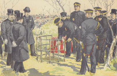 Admiral Togo planter seg en laurbær for suvenir fra feiringen av Port Arthurs fall (chromolitho) av Japanese School