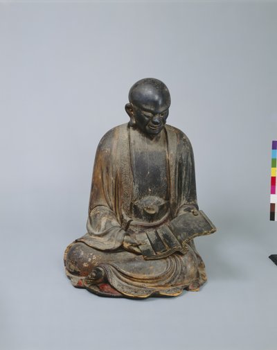 Arhat (hellige menn): tre fra de fem Hundred Arhat, ca. 1687 - 95 (Tre, tørr lakk og gull, med farger (påført senere)) av Japanese School