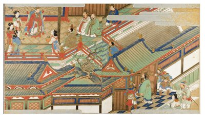Kinesisk rettsscene i Yamato-e-stil av Japanese School