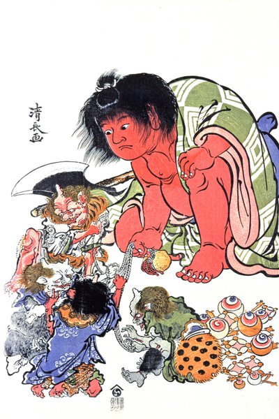 Demoner, midten av 1800-tallet (trykk) av Japanese School