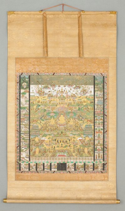 Illustrasjon av kontemplasjonssutraen (Taima Mandara) av Japanese School