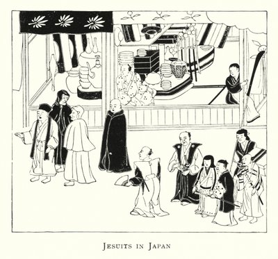 Jesuitter i Japan (litho) av Japanese School