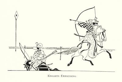 Knights Exercise (litho) av Japanese School