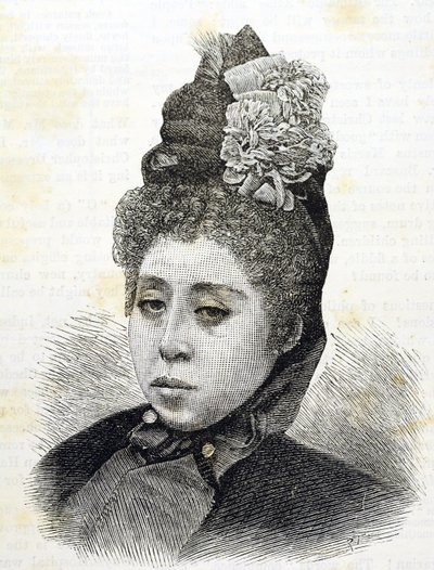 Meiji-epoken. Prinsesse Komatsu av Japan. Illustrasjon av 1887 (gravering) av Japanese School