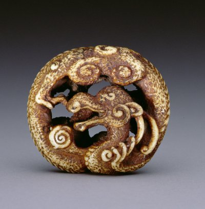Netsuke som viser en vanndrage, ca. 1870-80 (hjort-gevir) av Japanese School