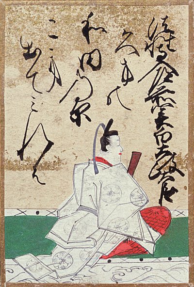 Et av et sett med spillekort med 100 poeter og dikt, solgt på Exposition Universelle i Paris i 1867 av Japanese School